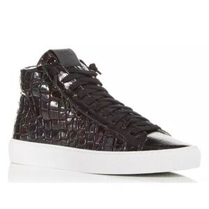 P448 Fantasy Glitter Croc Embossed High Top Sneakers Women’s Size 37